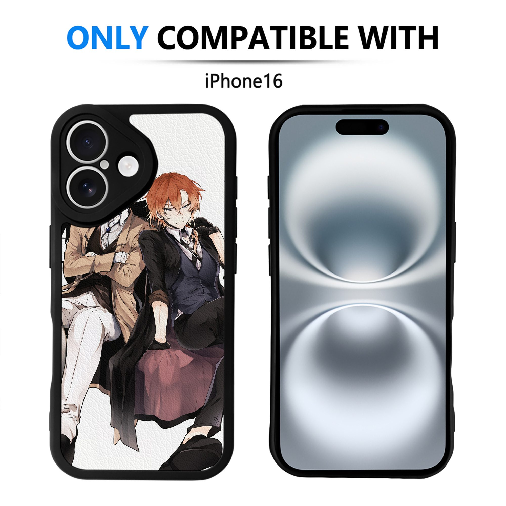 （画像用） 文豪ストレイドッグス Bungo Stray Dogs 【iPhone 16シリーズ対応】シリコンスマホケース（レザー調） 材質：シリコン